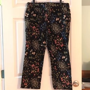 Floral stretch ankle pants